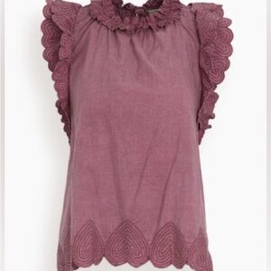 Sea New York Mauve Ruffled Short Sleeve Top